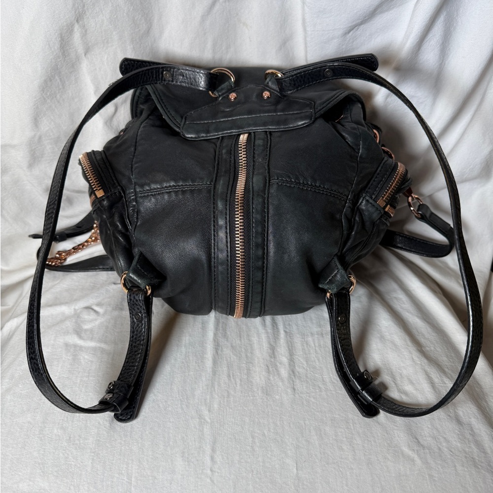 Alexander Wang Black Backpack with Rose Gold Accents